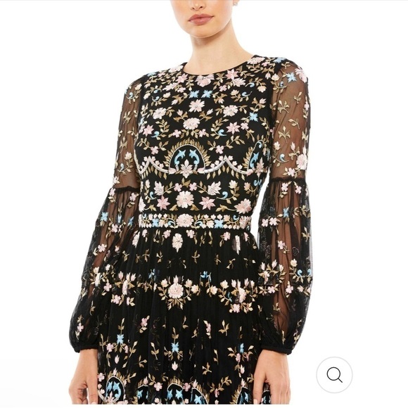 Mac Duggal EMBROIDERED BLOUSON SLEEVE GOWN size 6 $798 Anthropologie - Picture 8 of 15